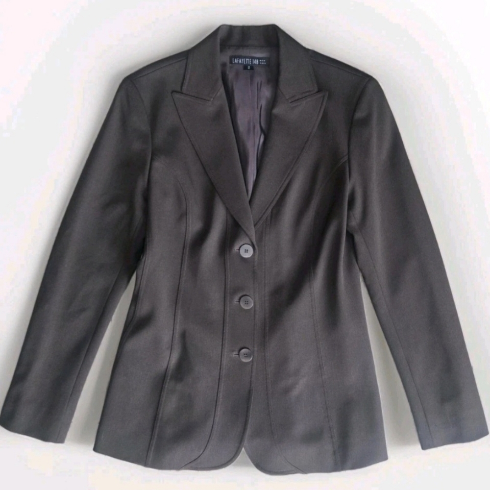 Lafayette 148 New York Women’s Blazer Size 2 Brown 3 Button Career Work Office